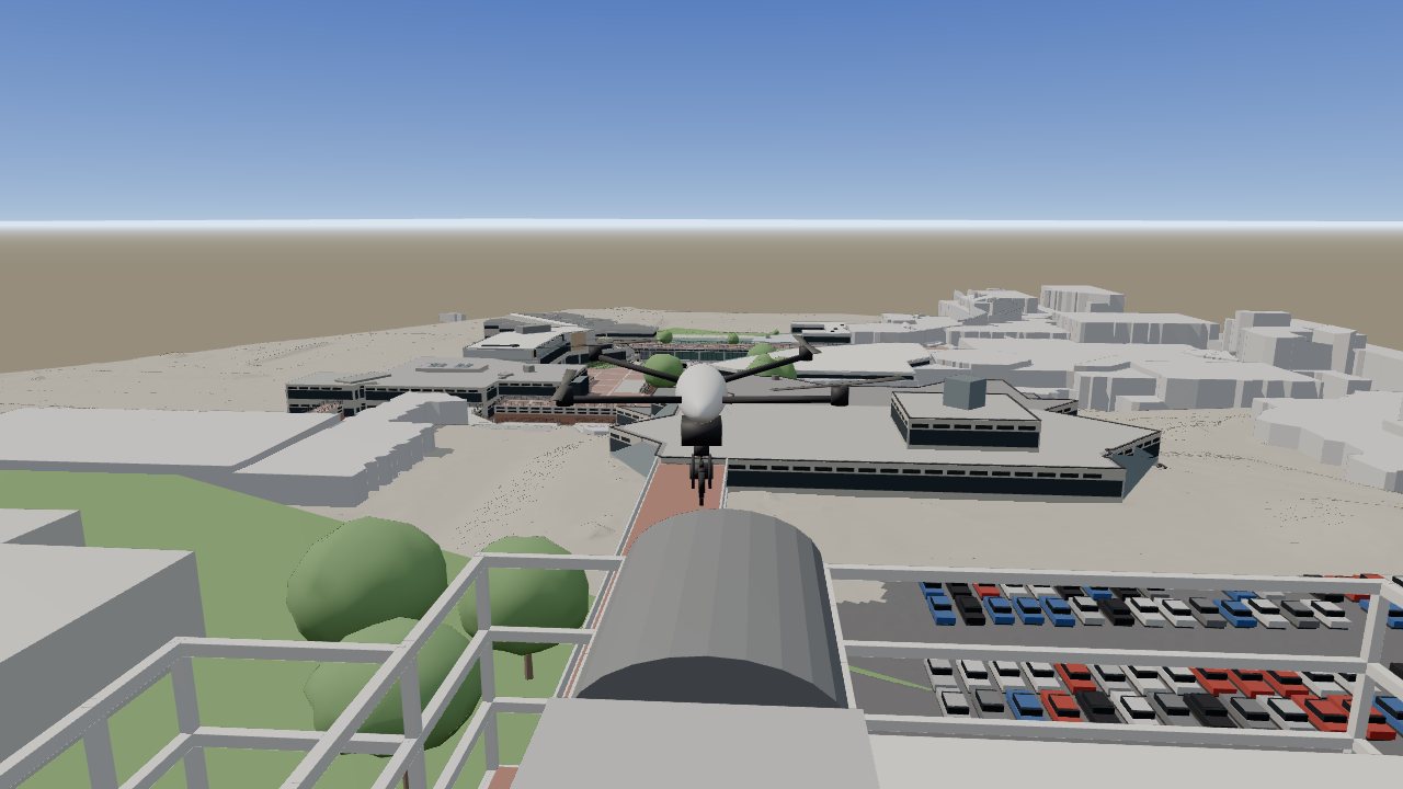 3D model view: Scenario 3: the gun drone