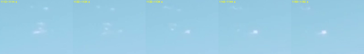 The white speck over 40 seconds. It forms from a wisp and drifts with the wisps around it.